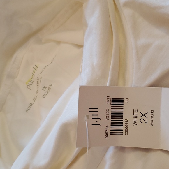 J.Jill pure jill white relaxed pima turtleneck - Picture 5 of 7